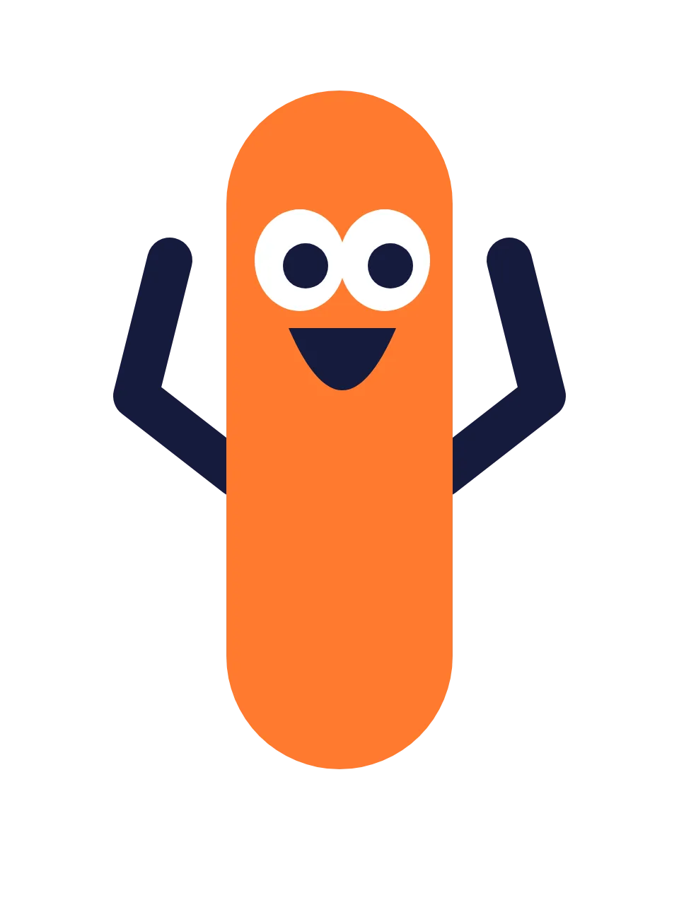 The ScoreNest mascot, a tangerine tally stick, raises its arms in victory
